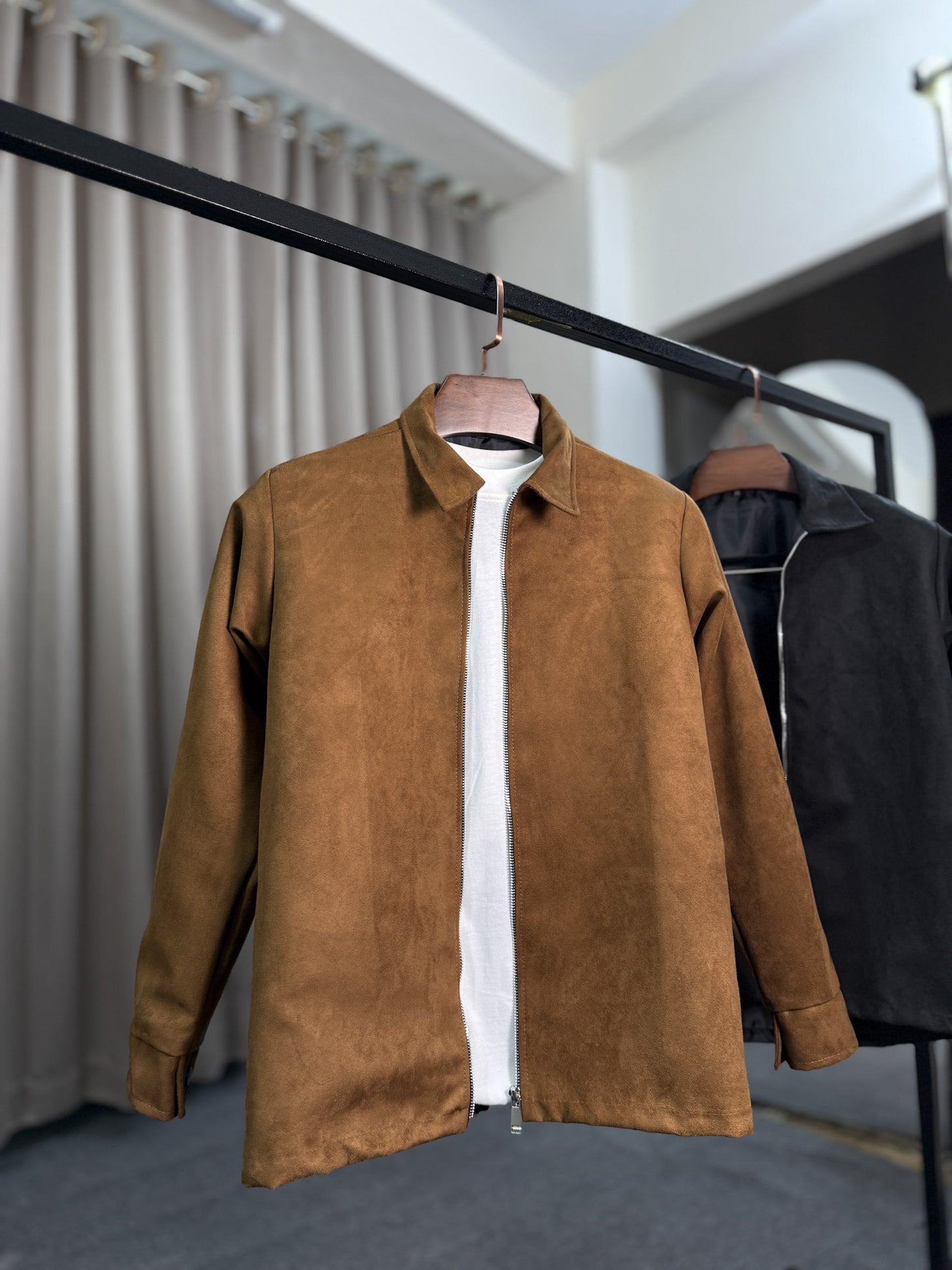 Suede Zip Through Jacket