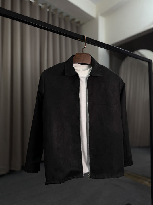 Suede Zip Through Jacket