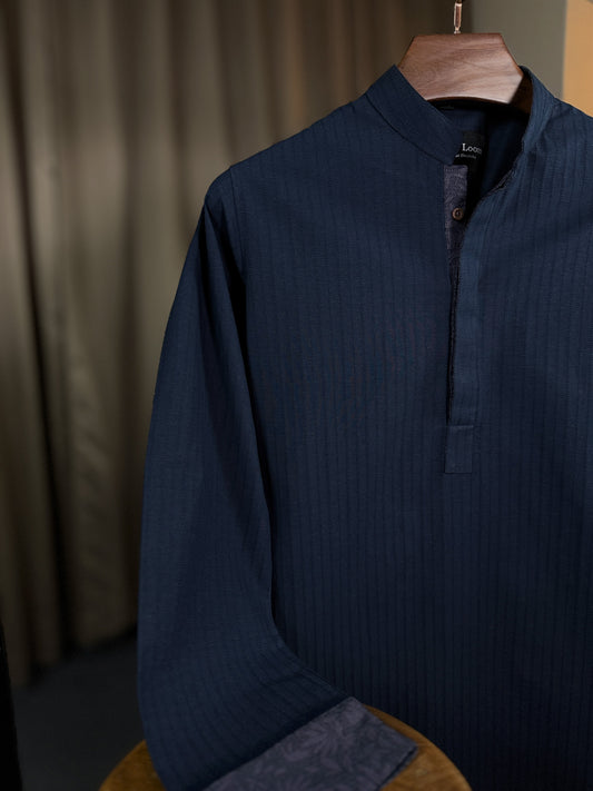 Navy Stride Panjabi