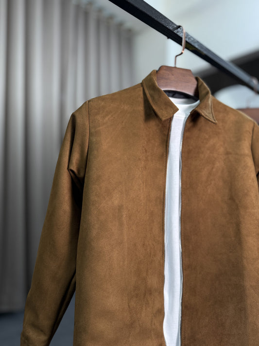 Suede Zip Through Jacket