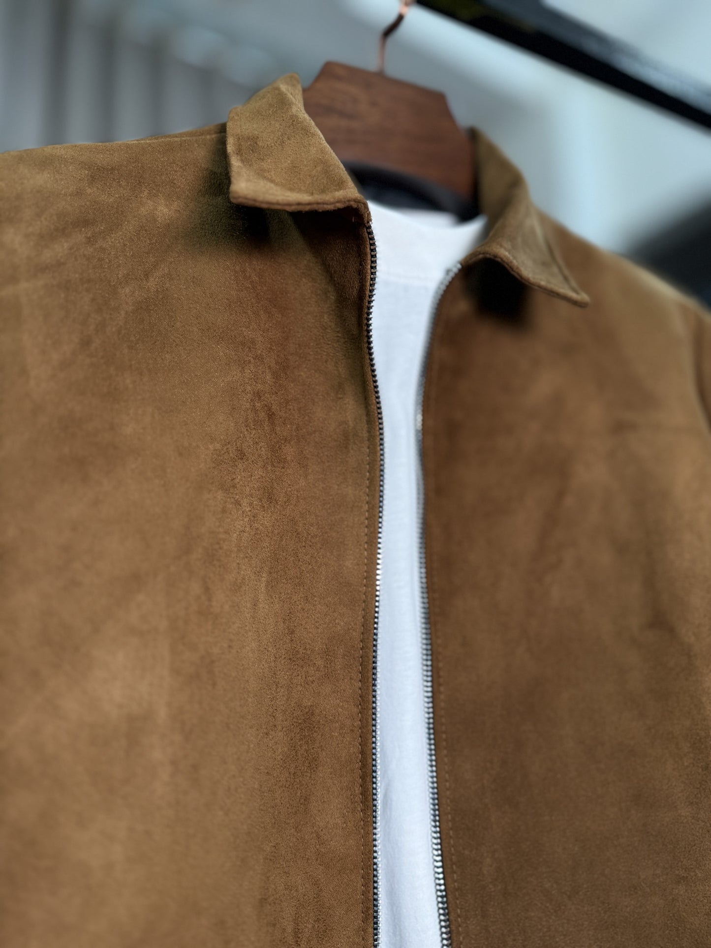 Suede Zip Through Jacket