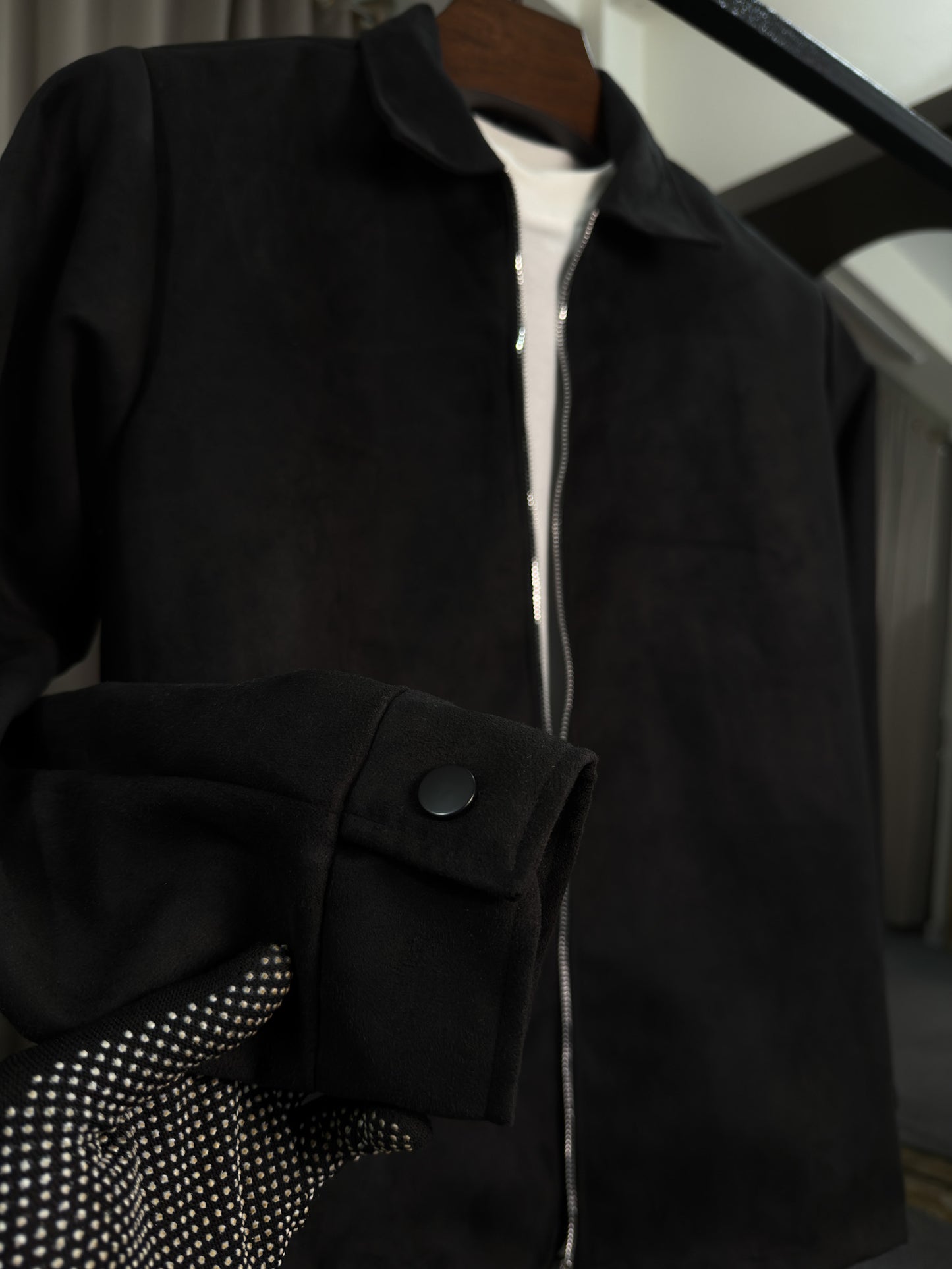 Suede Zip Through Jacket